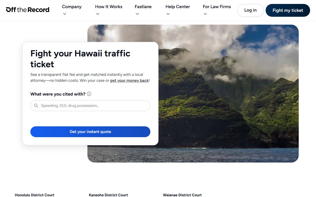 Wahiawa District Court traffic ticket payment and court appearance information